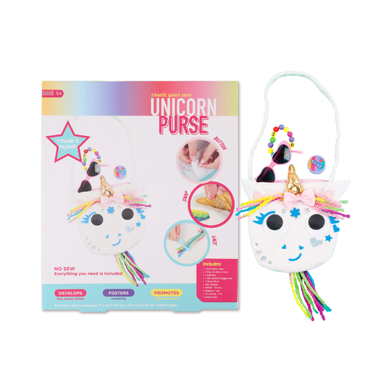 Giocattolo creativo per bambini con borsa a forma di unicorno